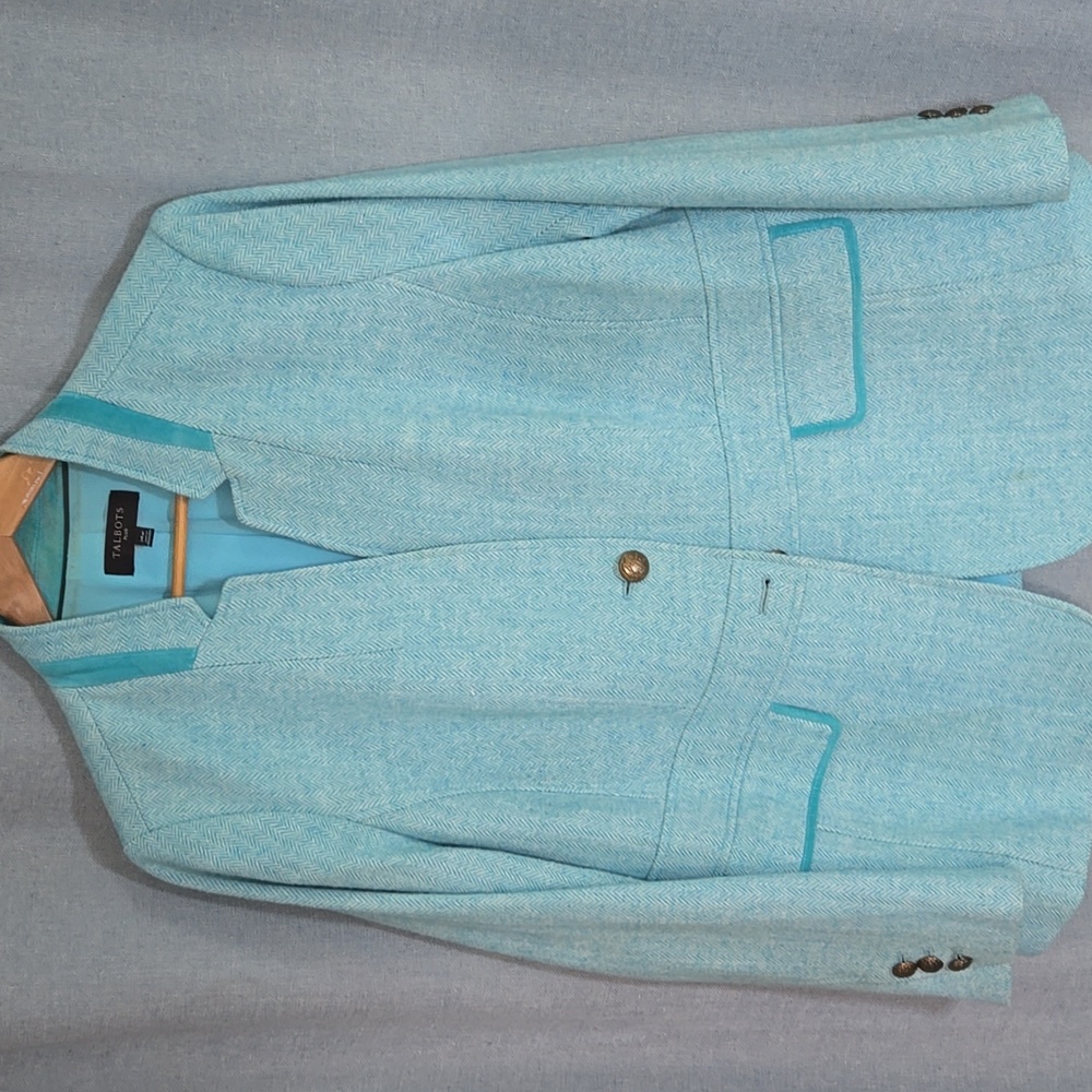 Talbots Sky Blue Textured Blazer
